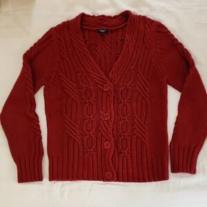 Classic Red Cable Knit Sweater. Like New!